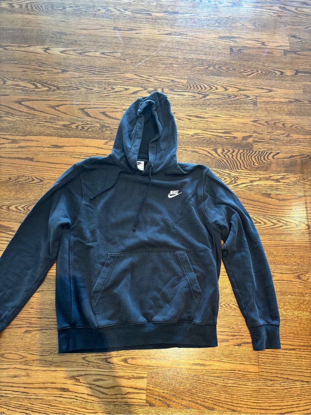 Nike Black Crewneck Hoodie with White Swoosh